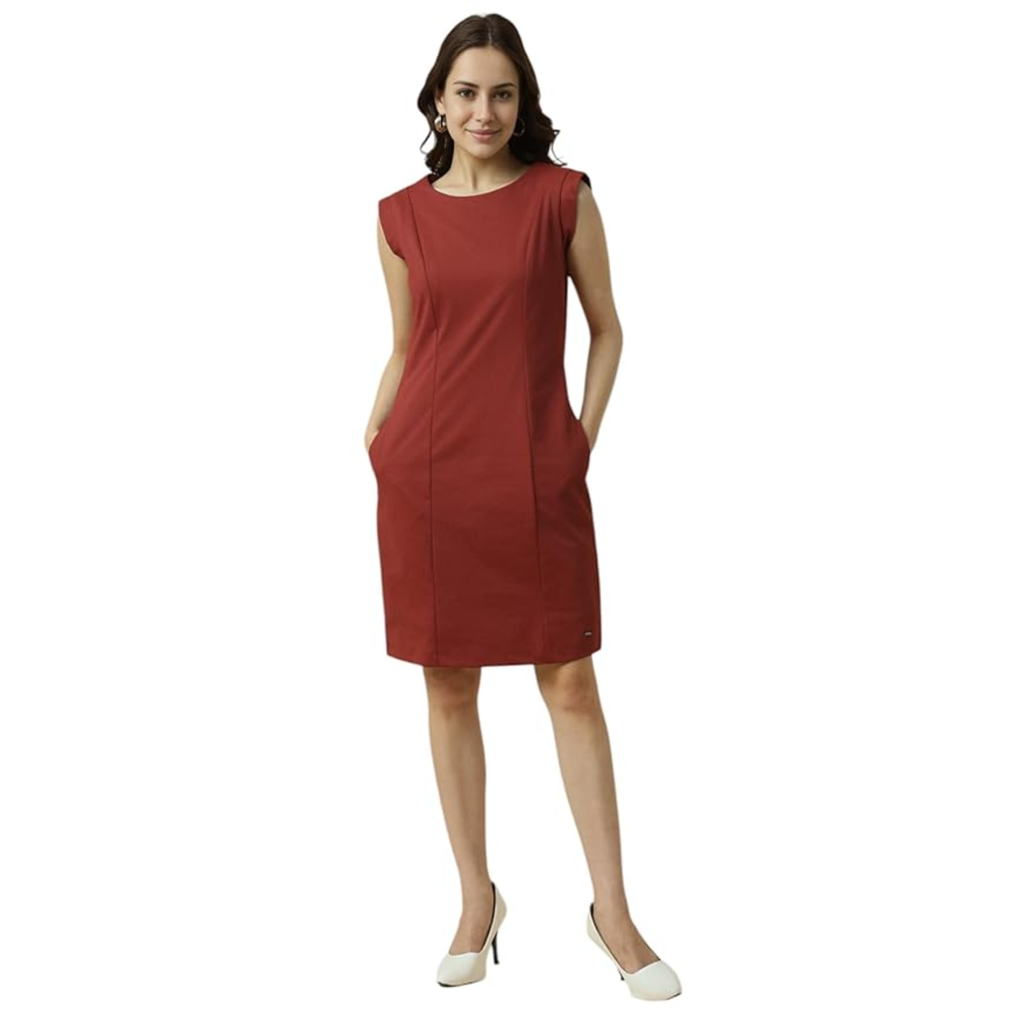 Allen Solly Women's Polyester Modern Knee-Length D...